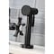 Kingston Brass KS2330NX Industrial Style Bridge Kitchen Faucet with Brass Sprayer, Matte Black KS2330NX - alternate 3